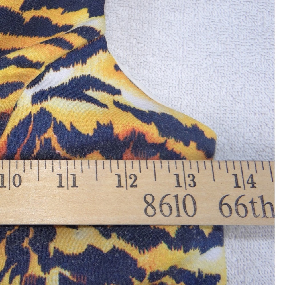 Rare Rhero Jeans Womens Tiger Print Tank Top Rhinestone Gold Hardware Racerback - Picture 7 of 8